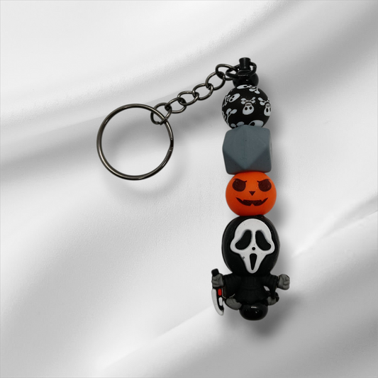 Halloween-Scream Beaded Keychain