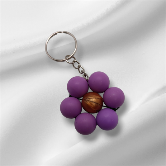 Flower Shaped Beaded Keychain