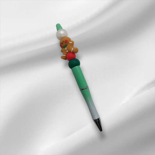 Gingerbread Person Beaded Pen