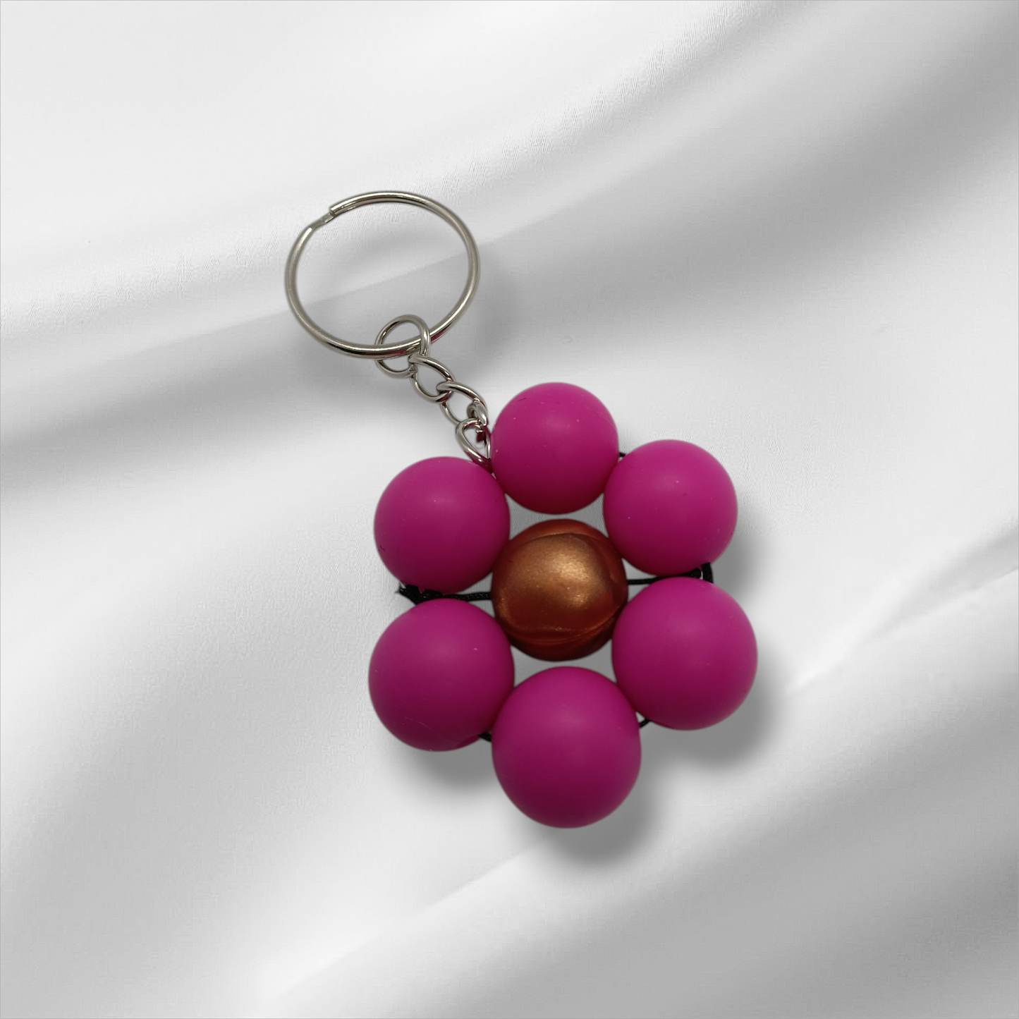 Flower Shaped Beaded Keychain