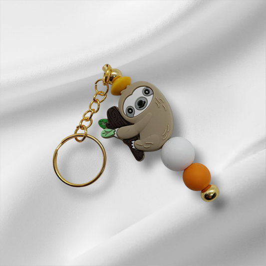 Sloth Beaded Keychain