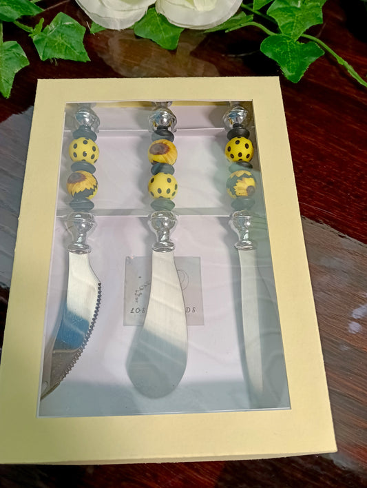 Sunflower Theme Cheese Cutlery 3pc set