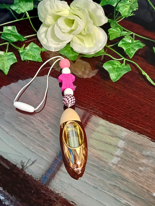 Pink Nurse Shirt Beaded Hanging Diffuser