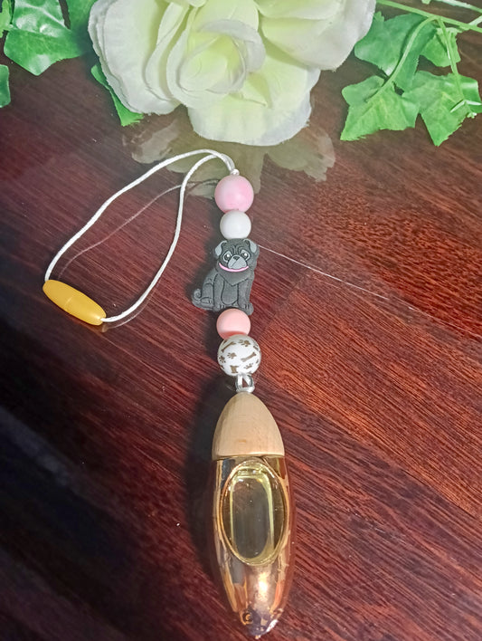 Black Pug Beaded Hanging Diffuser