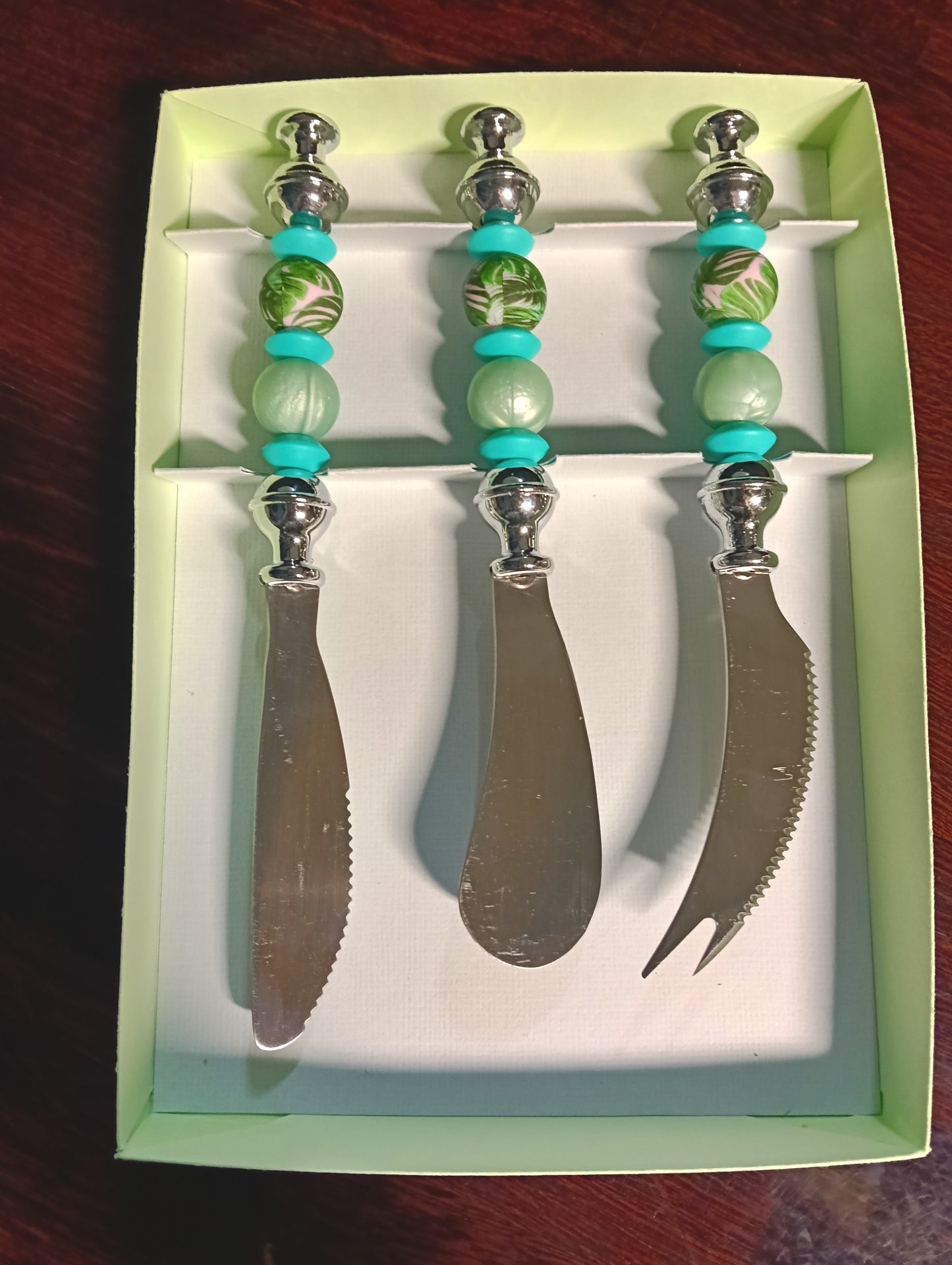 Leafy Green Cheese Cutlery 3pc Set