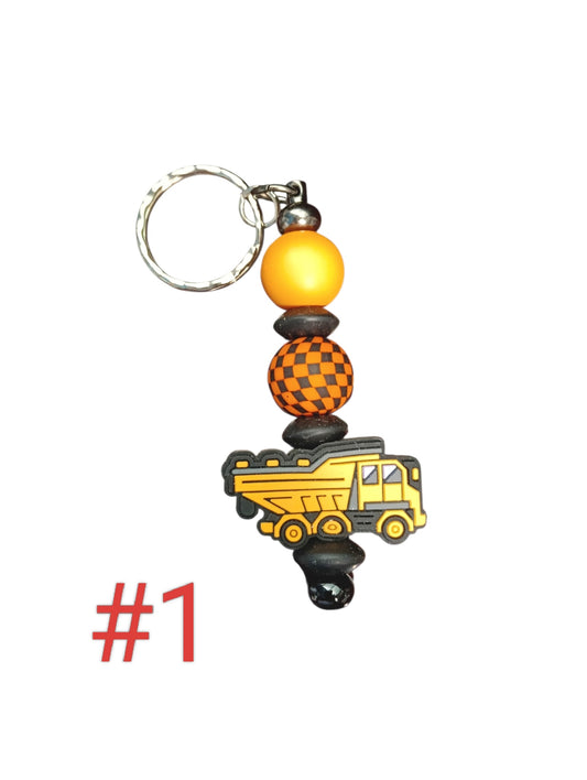 Trucks- assorted designs silicone beaded keychain