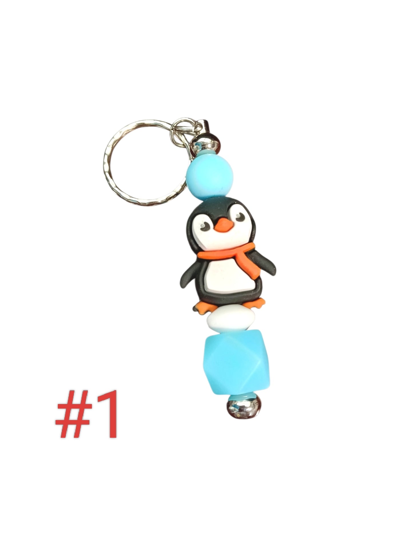 Animal-Assorted designs silicone beaded keychain