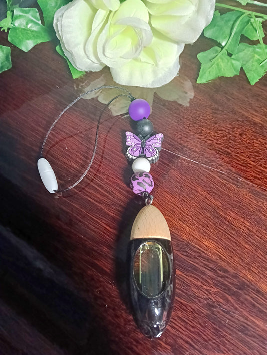 Purple Butterfly Beaded Hanging Diffuser