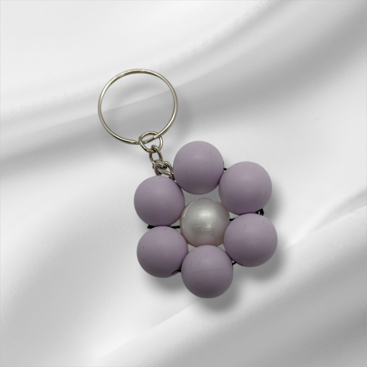 Flower Shaped Beaded Keychain