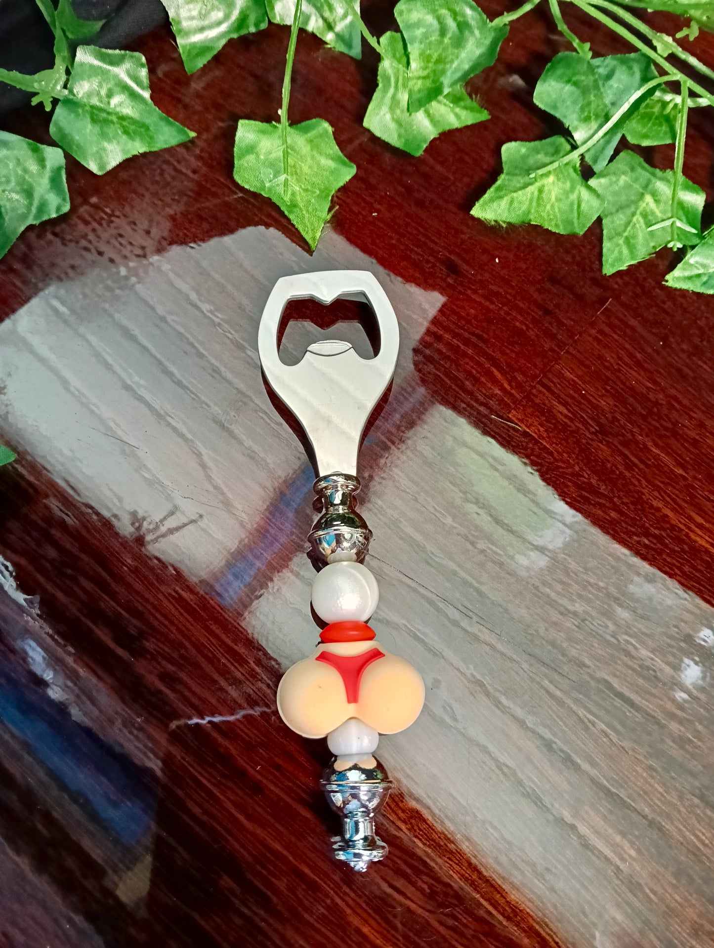 Bum-Red Underwear Beaded Bottle Opener