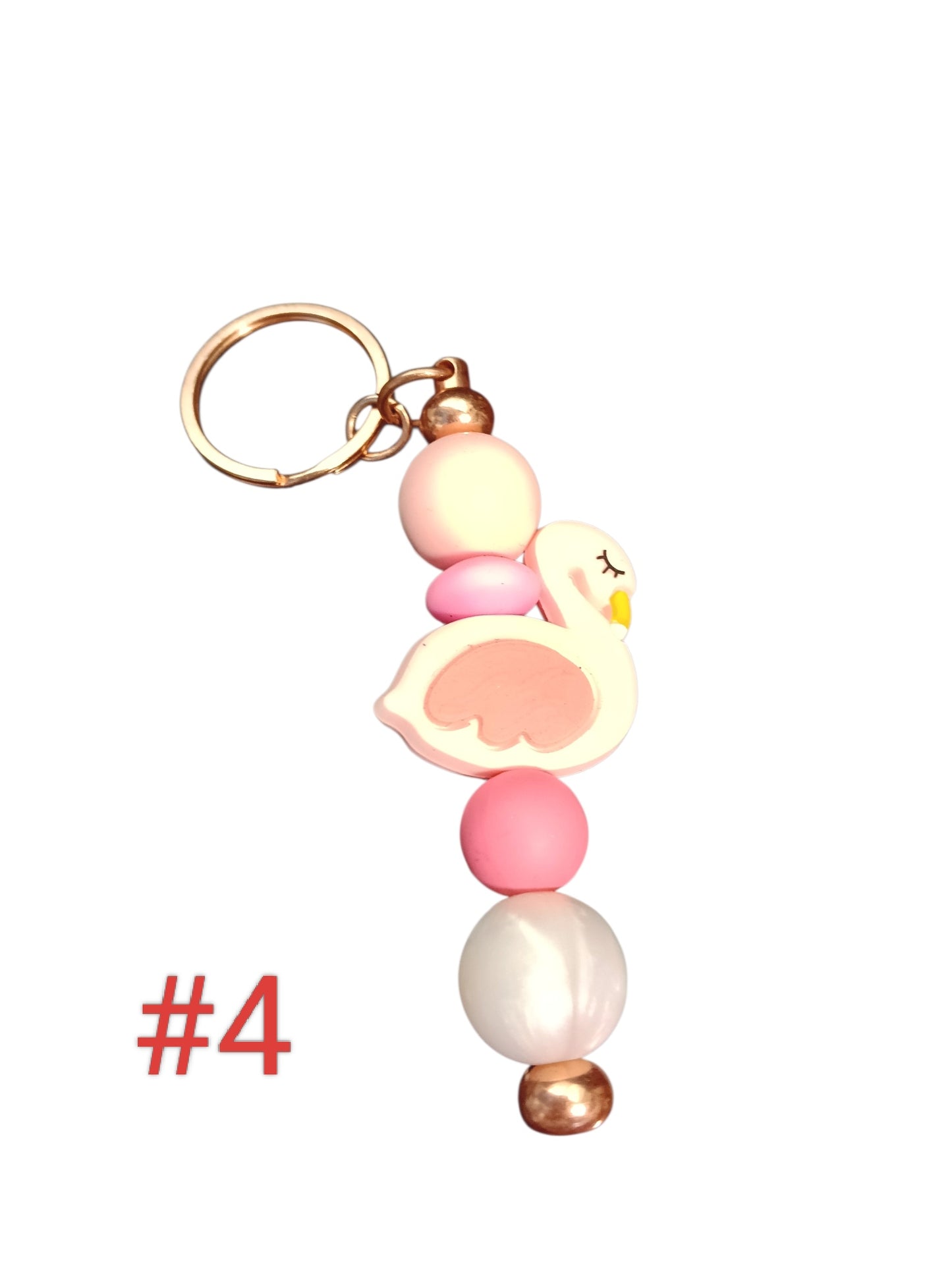 Animal-Assorted designs silicone beaded keychain