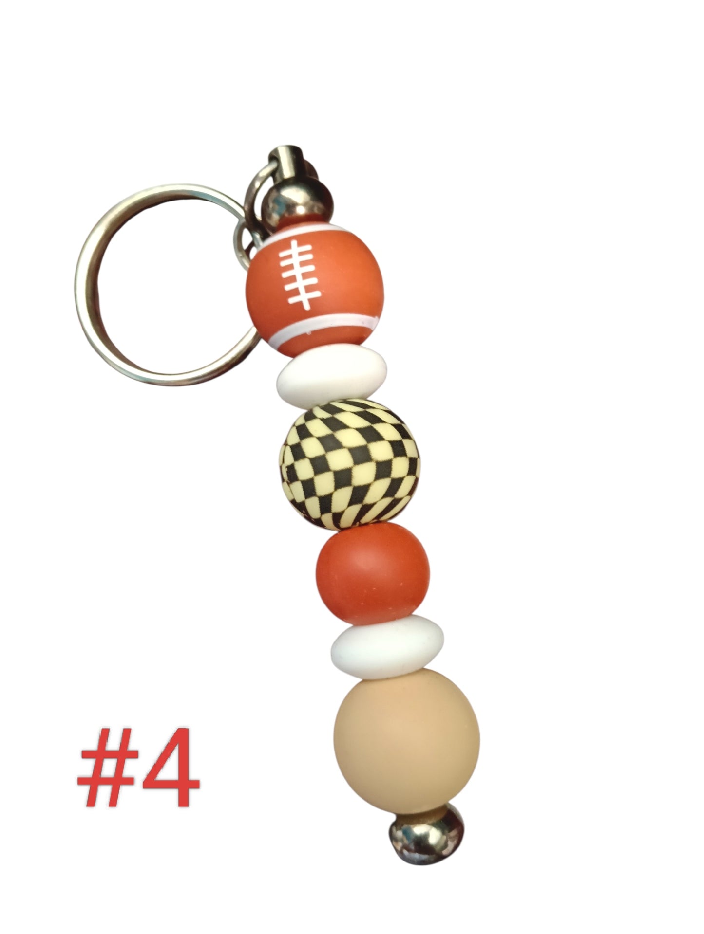 Sport Series- assorted designs silicone beaded keychain