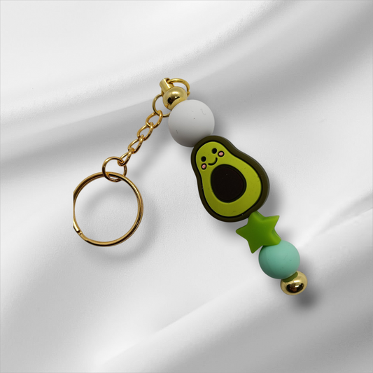 Avocado Beaded Keychain